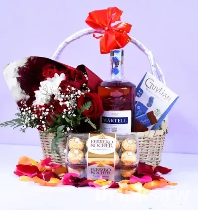 Martel Cognac & Flower Basket